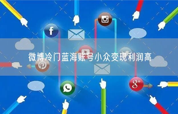微博冷门蓝海账号小众变现利润高