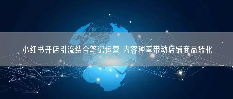 小红书开店引流结合笔记运营 内容种草带动店铺商品转化