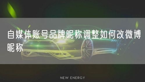 自媒体账号品牌昵称调整如何改微博昵称