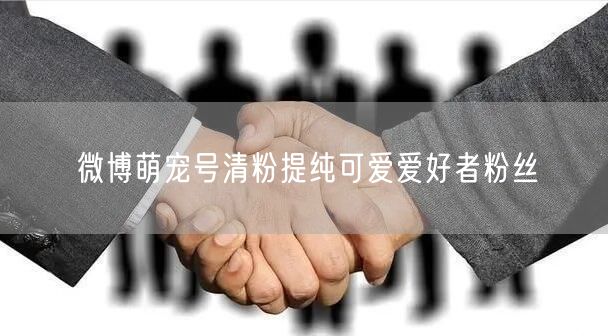 微博萌宠号清粉提纯可爱爱好者粉丝